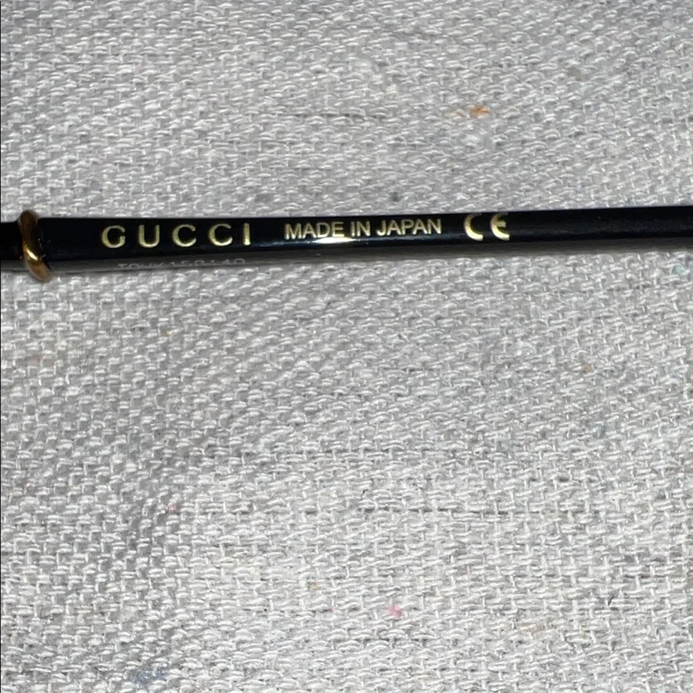 Gucci Black and Gold Eyeglasses with Case